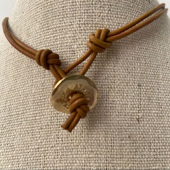 Athens Protasis Boho Choker Necklace with Round Turquoise Pendant Made in Athens - Picture 4 of 4